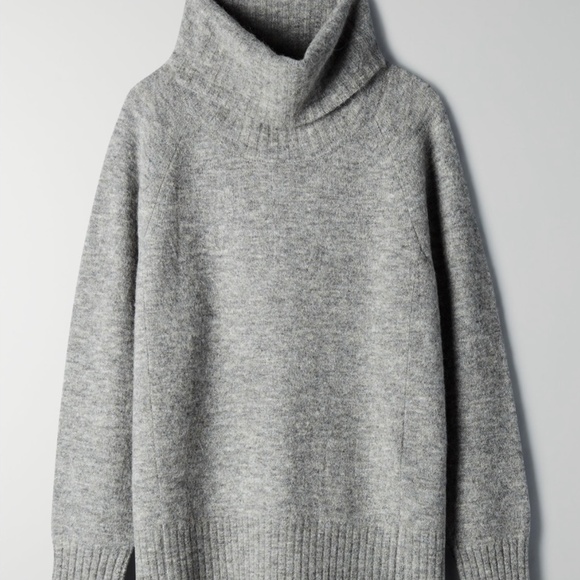 Aritzia Oversized Grey Wool Turtleneck Sweater - Picture 1 of 5